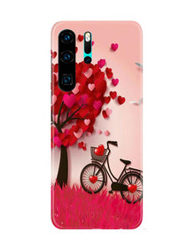 Red Heart Cycle Mobile Back Case for Huawei P30 Pro (Design - 222)