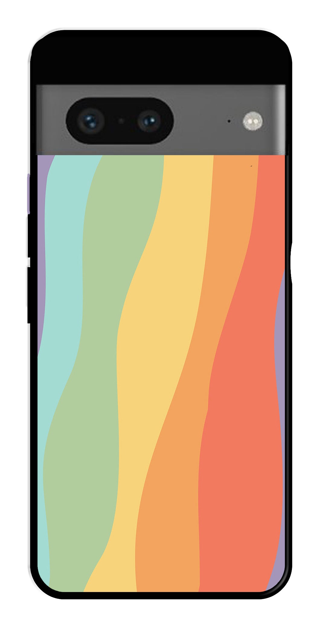 Muted Rainbow Metal Mobile Case for Google Pixel 7   (Design No -02)