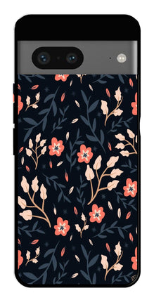 Floral Pattern Metal Mobile Case for Google Pixel 7