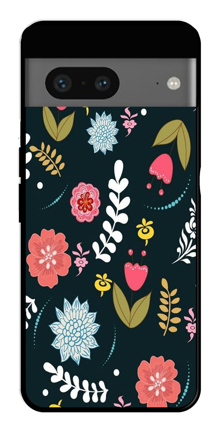 Floral Pattern2 Metal Mobile Case for Google Pixel 7   (Design No -12)