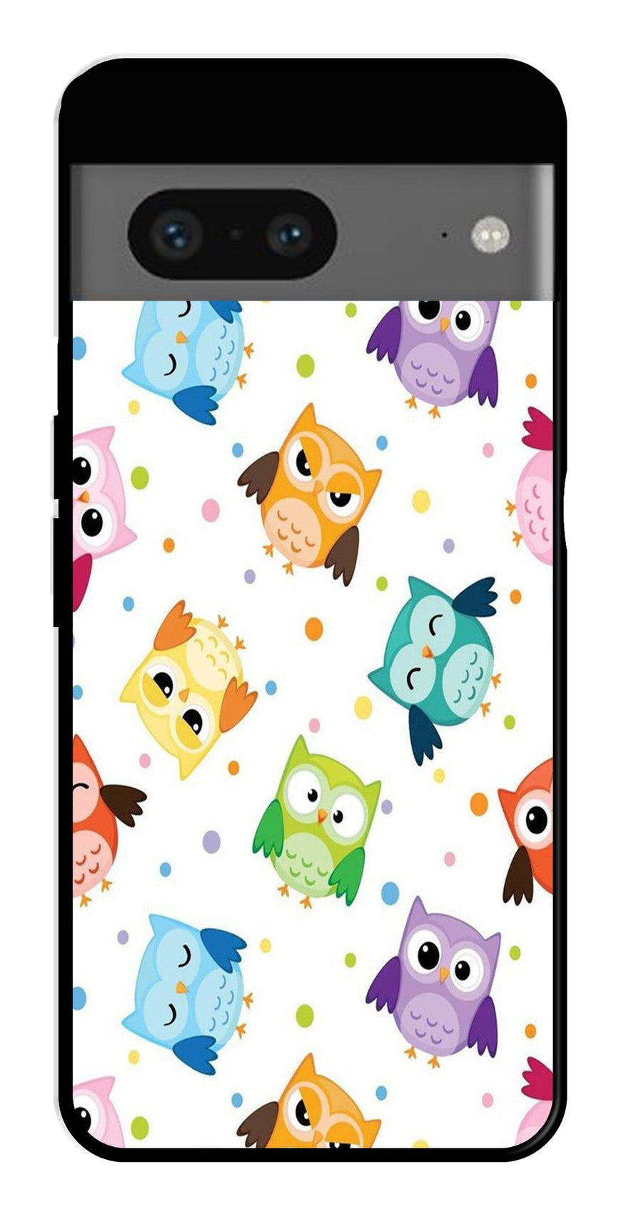 Owls Pattern Metal Mobile Case for Google Pixel 7   (Design No -20)