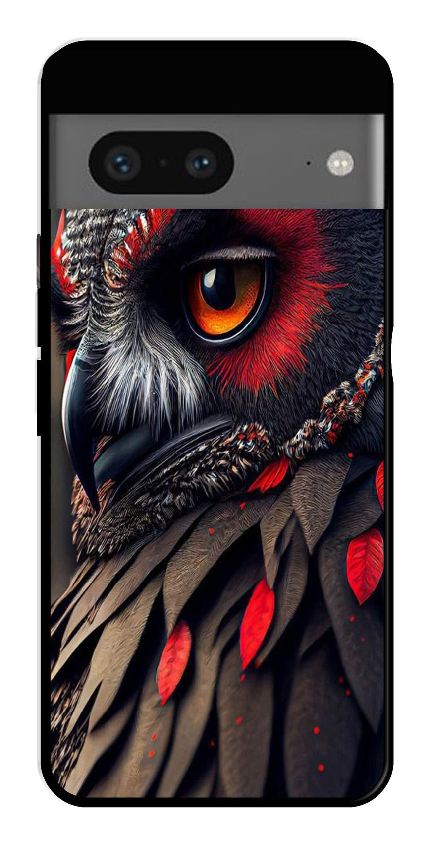 Owl Design Metal Mobile Case for Google Pixel 7   (Design No -26)