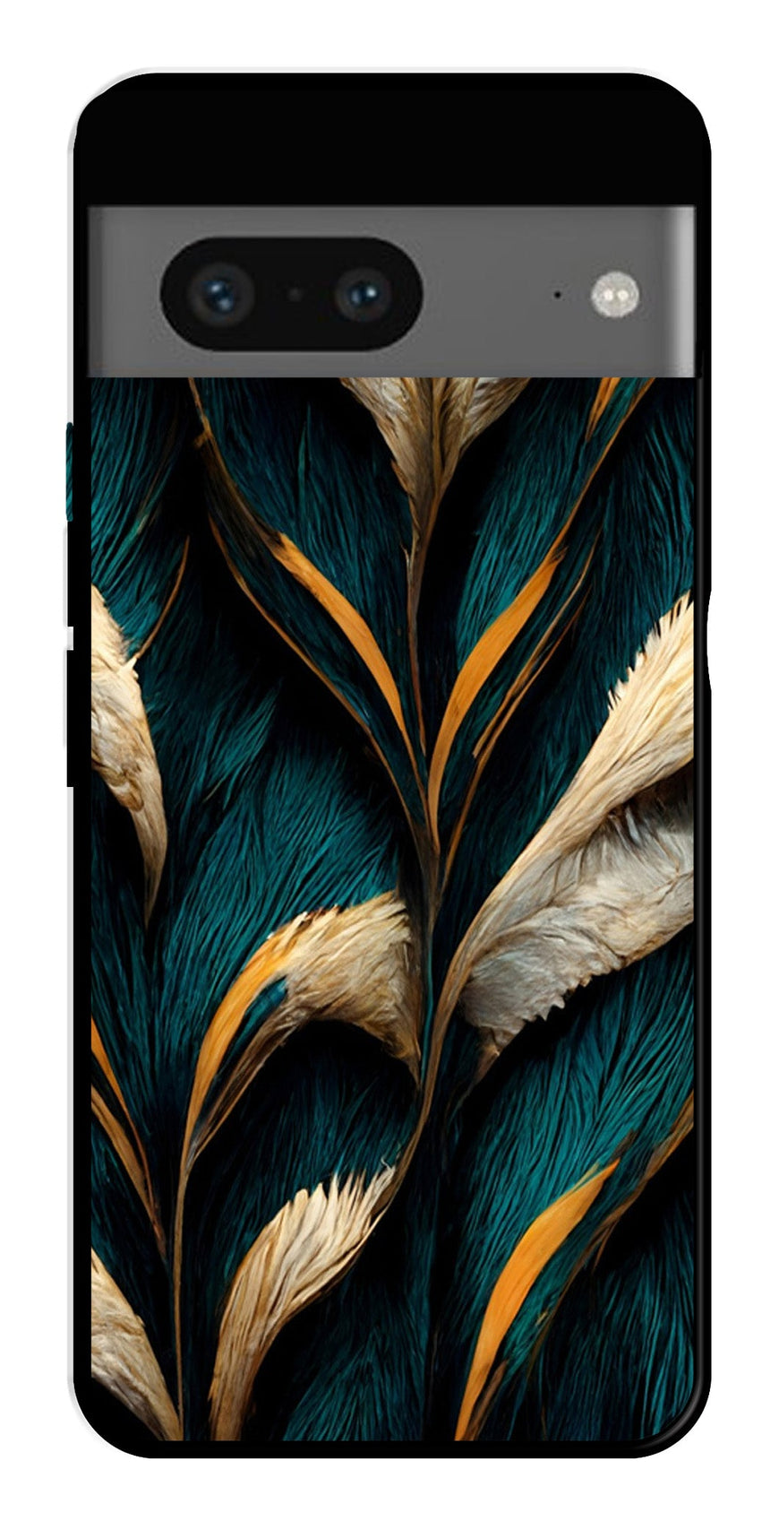 Feathers Metal Mobile Case for Google Pixel 7   (Design No -30)