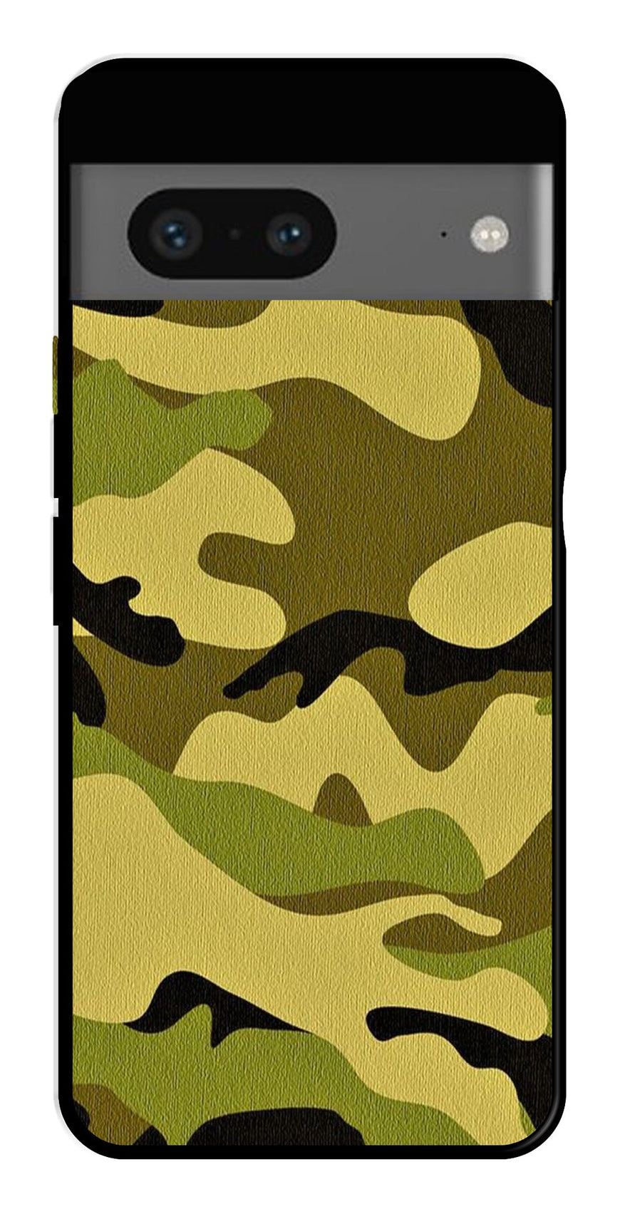 Army Pattern Metal Mobile Case for Google Pixel 7   (Design No -35)