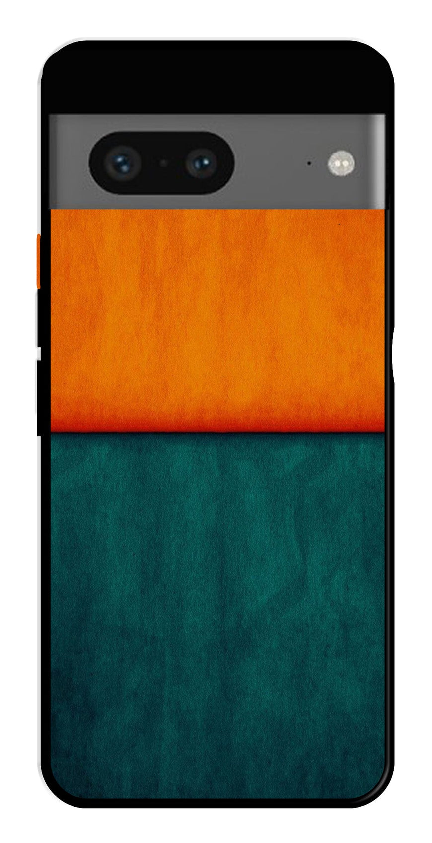 Orange Green Pattern Metal Mobile Case for Google Pixel 7   (Design No -45)