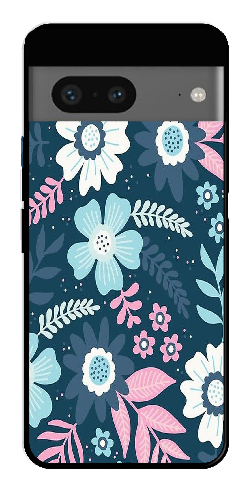 Flower Leaves Design Metal Mobile Case for Google Pixel 7   (Design No -50)