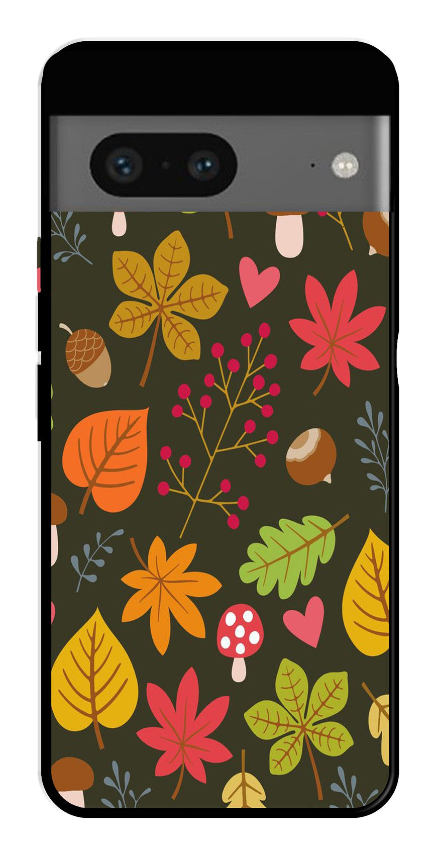 Leaves Design Metal Mobile Case for Google Pixel 7   (Design No -51)