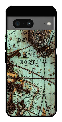 Map Design Metal Mobile Case for Google Pixel 7   (Design No -54)