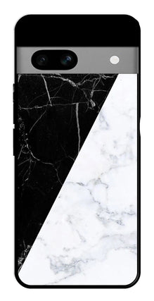 Black White Marble Design Metal Mobile Case for Google Pixel 7a