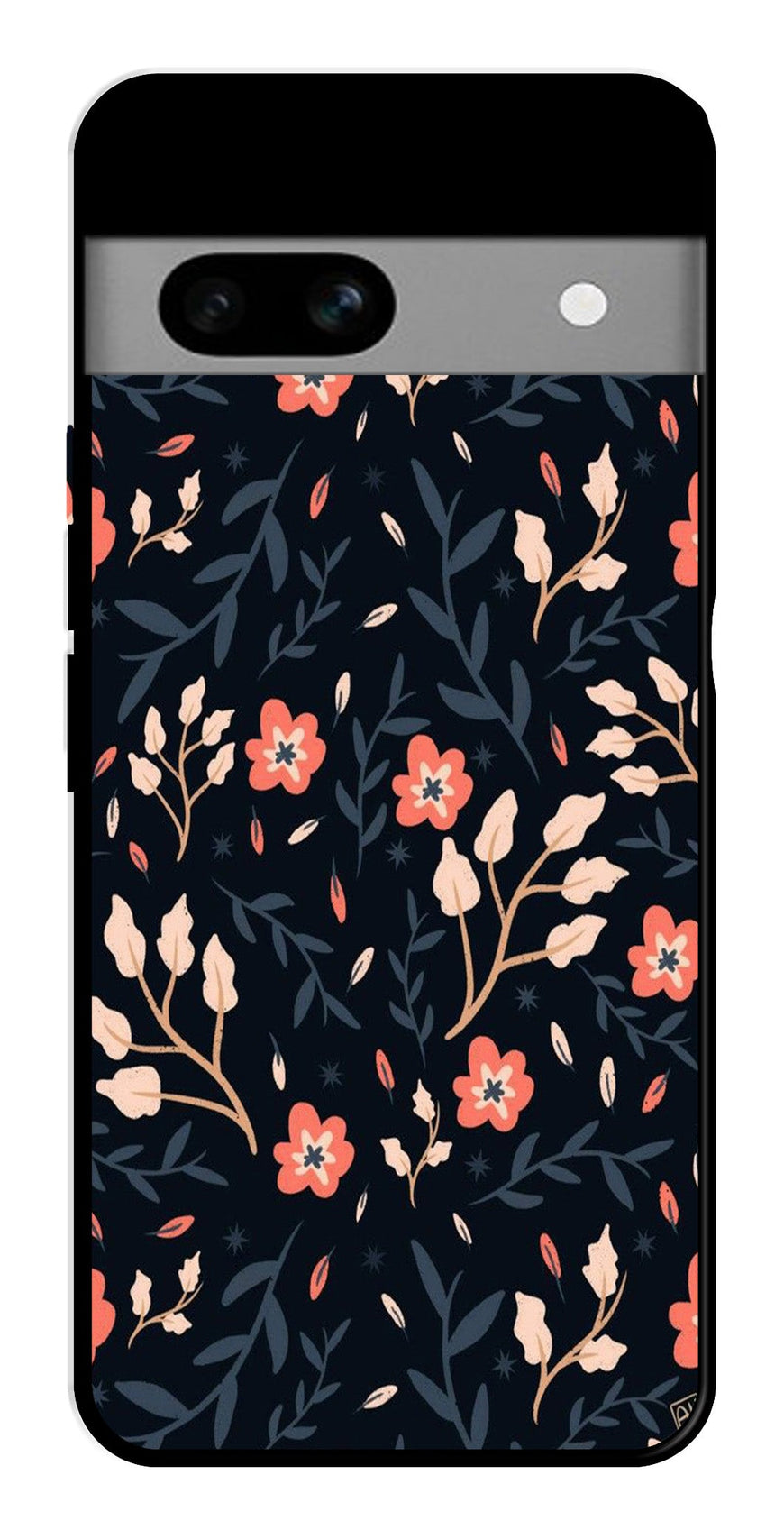 Floral Pattern Metal Mobile Case for Google Pixel 7a   (Design No -10)