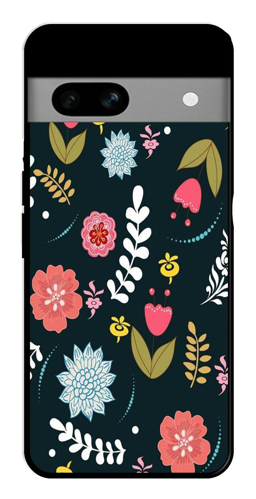 Floral Pattern2 Metal Mobile Case for Google Pixel 7a   (Design No -12)