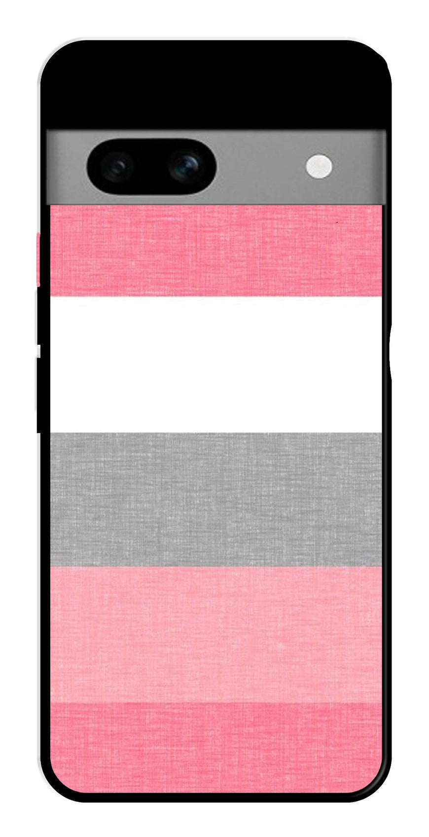 Pink Pattern Metal Mobile Case for Google Pixel 7a   (Design No -23)