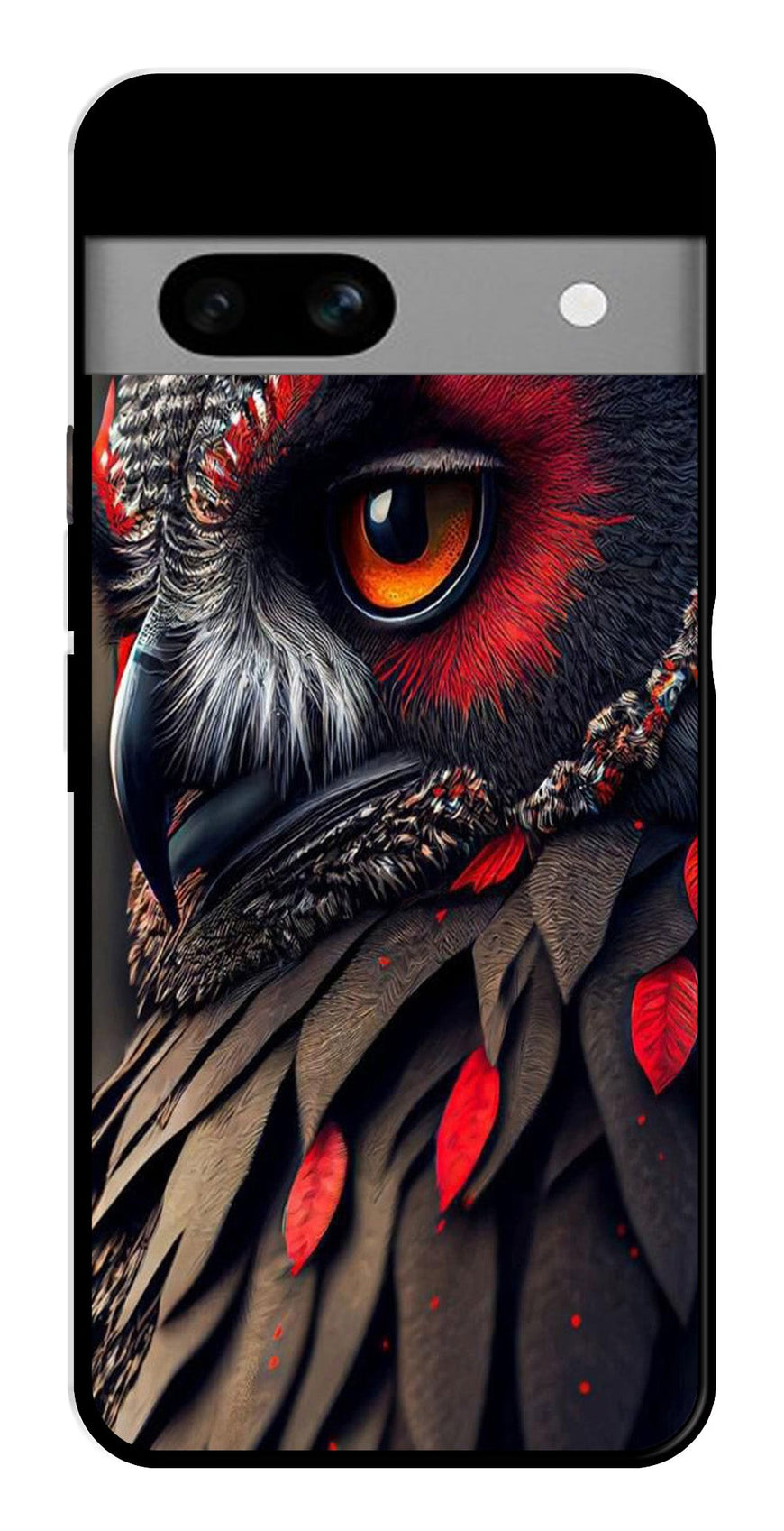 Owl Design Metal Mobile Case for Google Pixel 7a   (Design No -26)