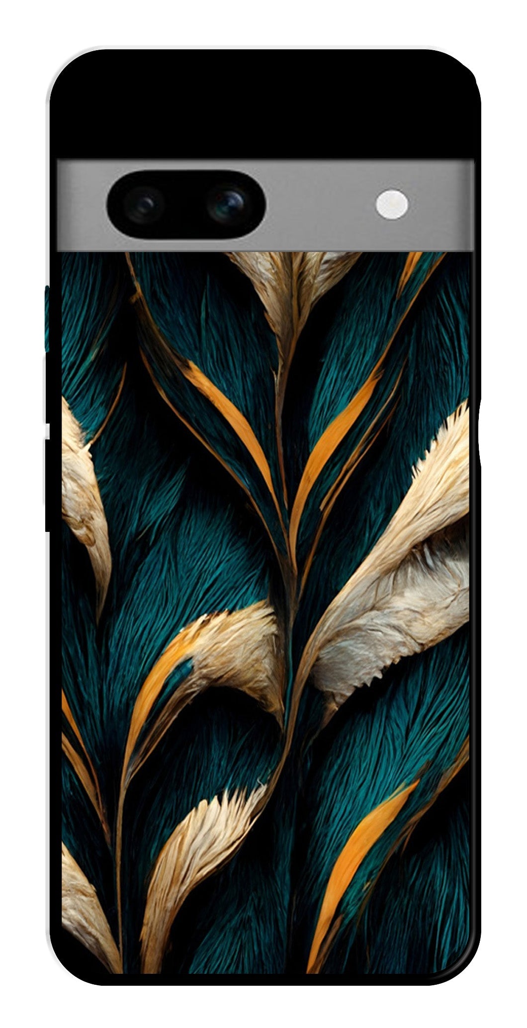 Feathers Metal Mobile Case for Google Pixel 7a   (Design No -30)