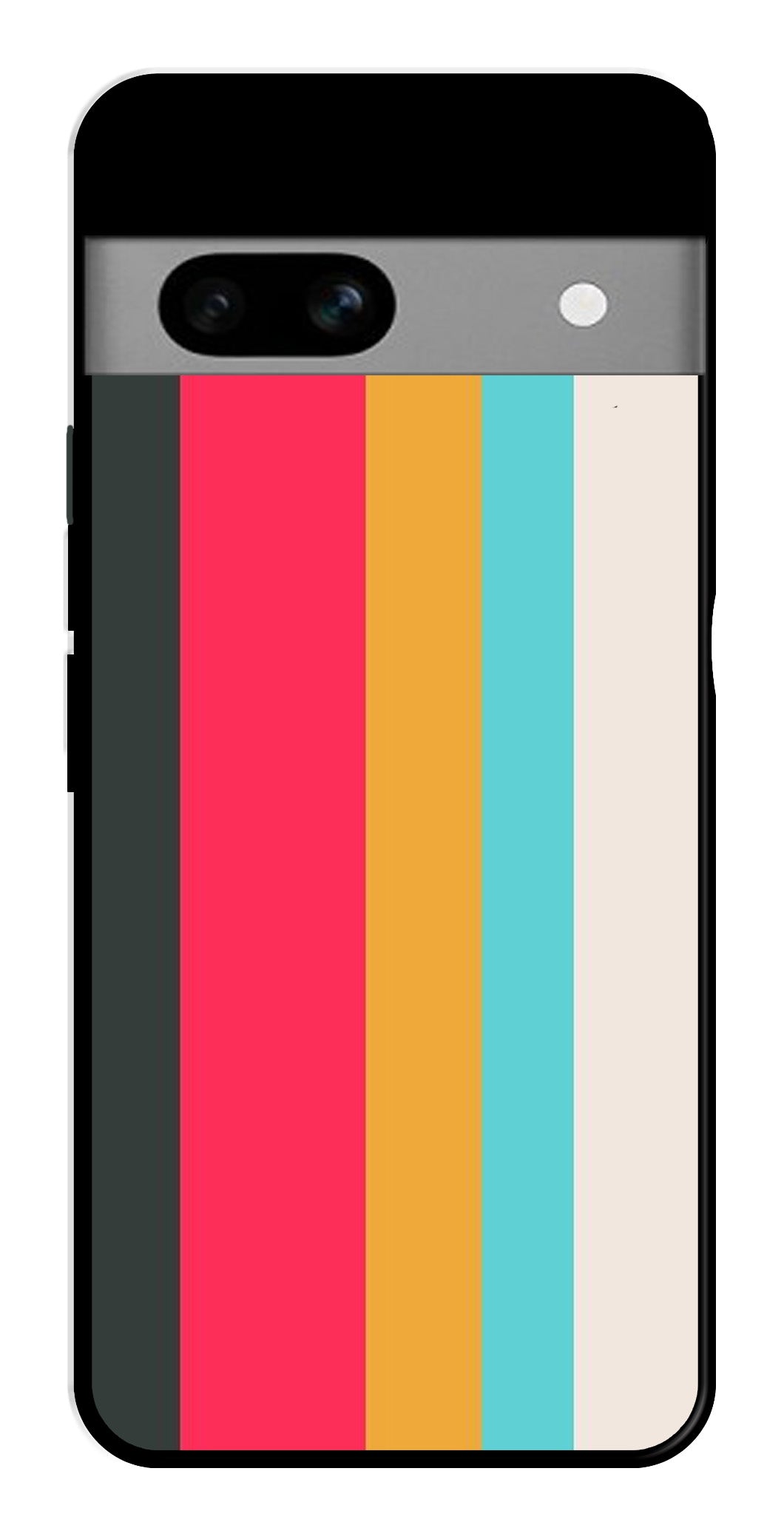 Muted Rainbow Metal Mobile Case for Google Pixel 7a   (Design No -31)