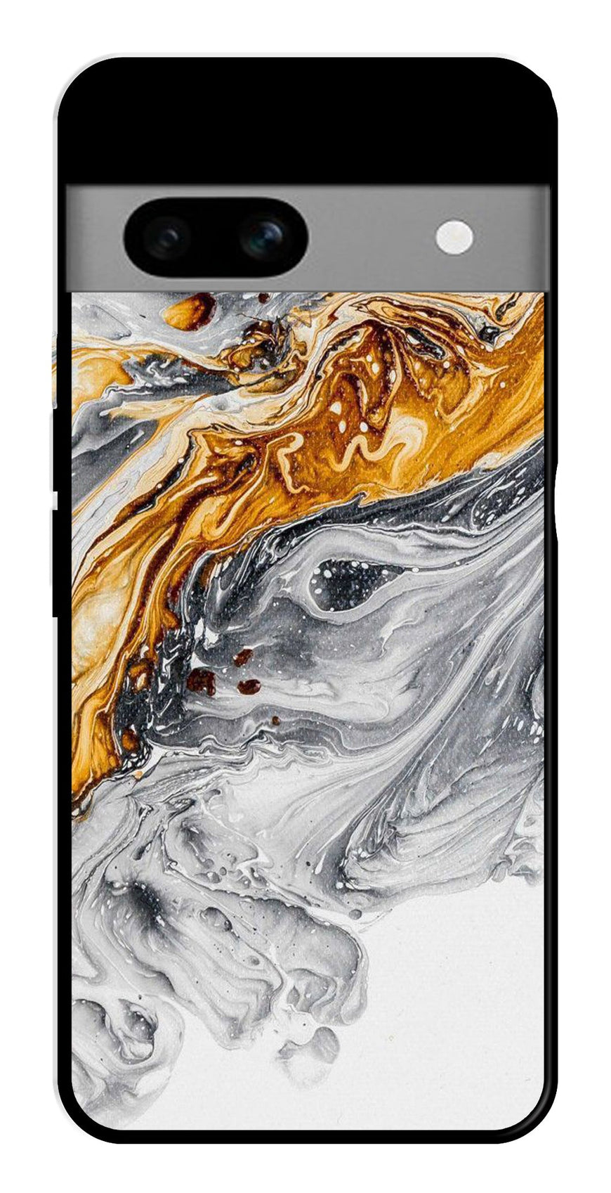 Marble Pattern Metal Mobile Case for Google Pixel 7a   (Design No -36)