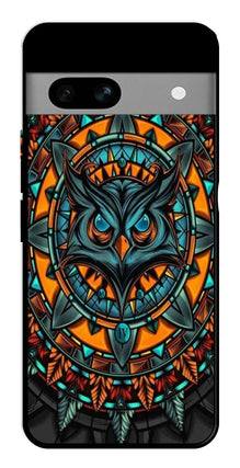 Owl Pattern Metal Mobile Case for Google Pixel 7a