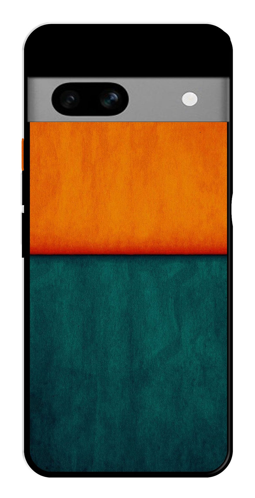 Orange Green Pattern Metal Mobile Case for Google Pixel 7a   (Design No -45)