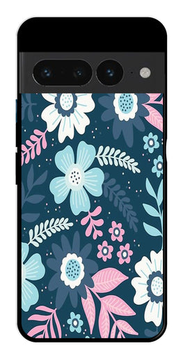 Flower Leaves Design Metal Mobile Case for Google Pixel 7 Pro   (Design No -50)