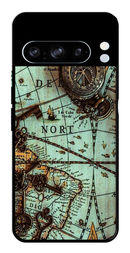 Map Design Metal Mobile Case for Google Pixel 8 Pro   (Design No -54)