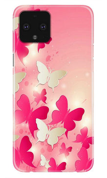 White Pick Butterflies Mobile Back Case for Google Pixel 4 XL (Design - 28)