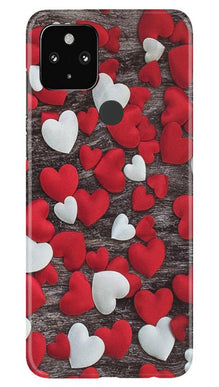Red White Hearts Mobile Back Case for Google Pixel 4a  (Design - 105)