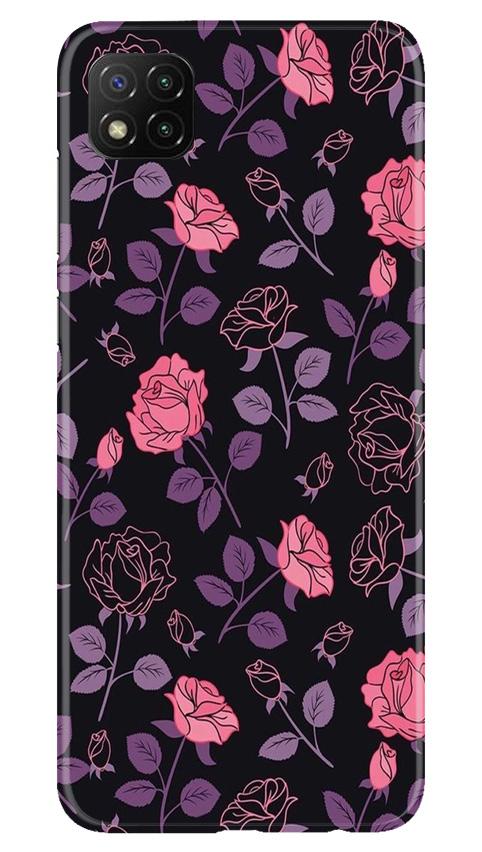 Rose Black Background Case for Poco C3