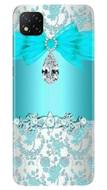 Shinny Blue Background Mobile Back Case for Poco C3 (Design - 32)