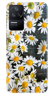 White flowers2 Mobile Back Case for Poco F4 (Design - 62)