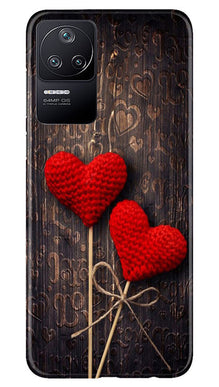 Red Hearts Mobile Back Case for Poco F4 (Design - 80)