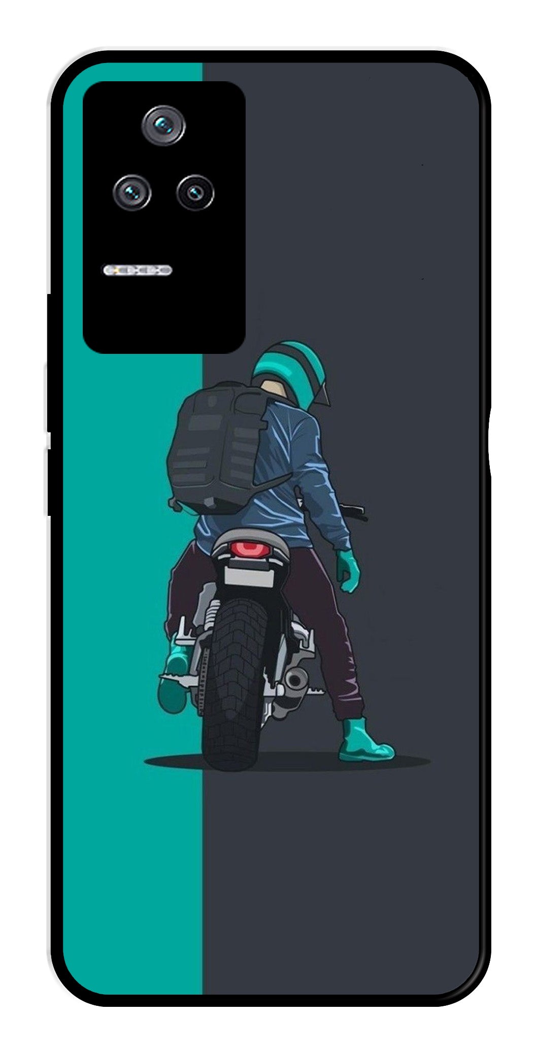 Bike Lover Metal Mobile Case for Poco F4 5G   (Design No -05)