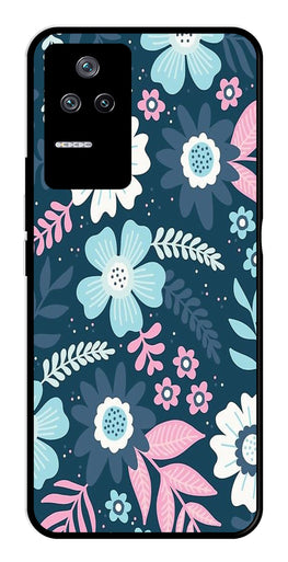 Flower Leaves Design Metal Mobile Case for Poco F4 5G   (Design No -50)