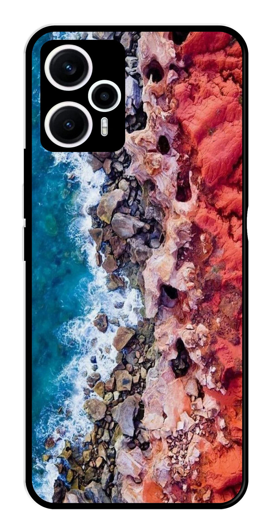 Sea Shore Metal Mobile Case for Poco F5 5G   (Design No -18)