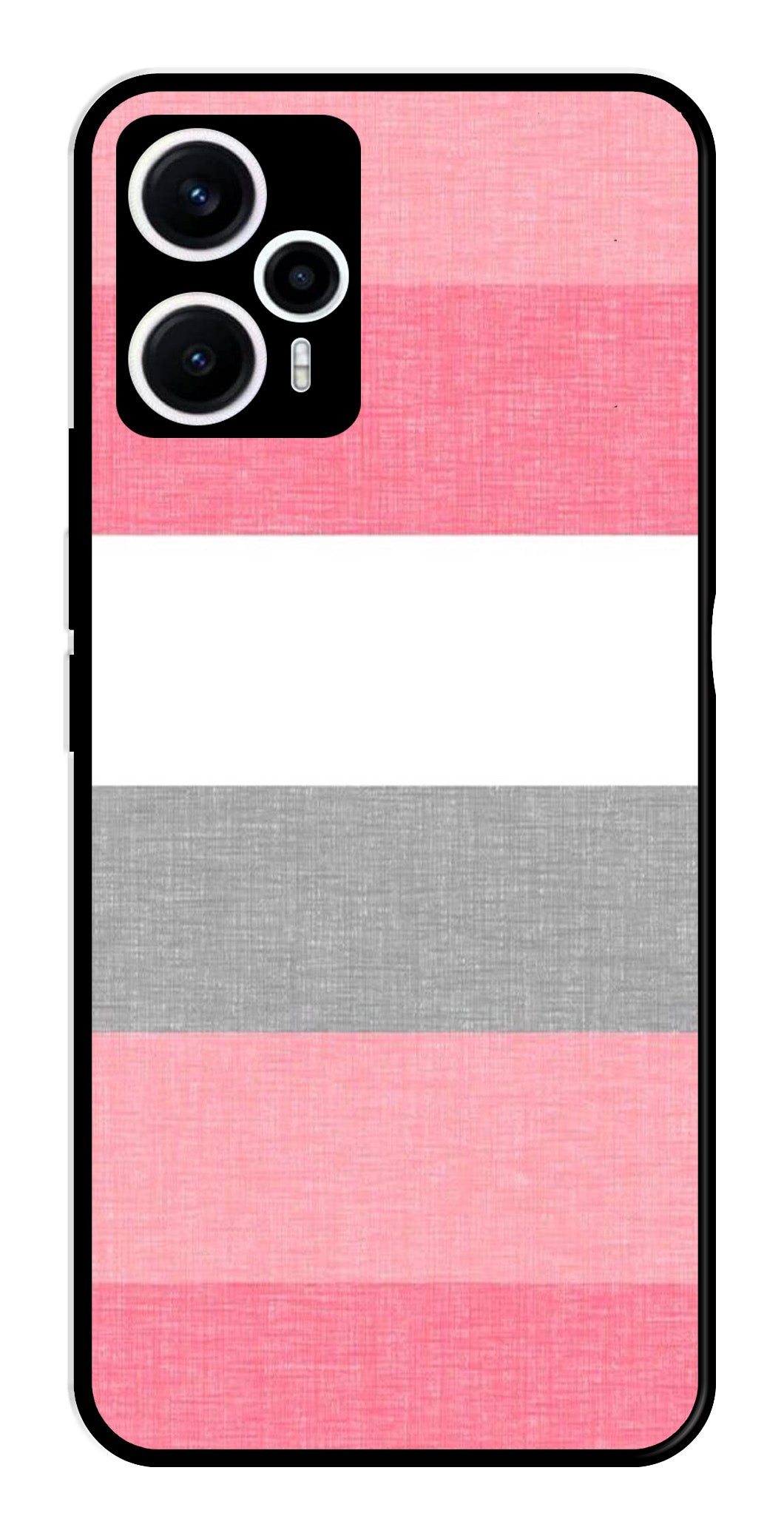 Pink Pattern Metal Mobile Case for Poco F5 5G   (Design No -23)