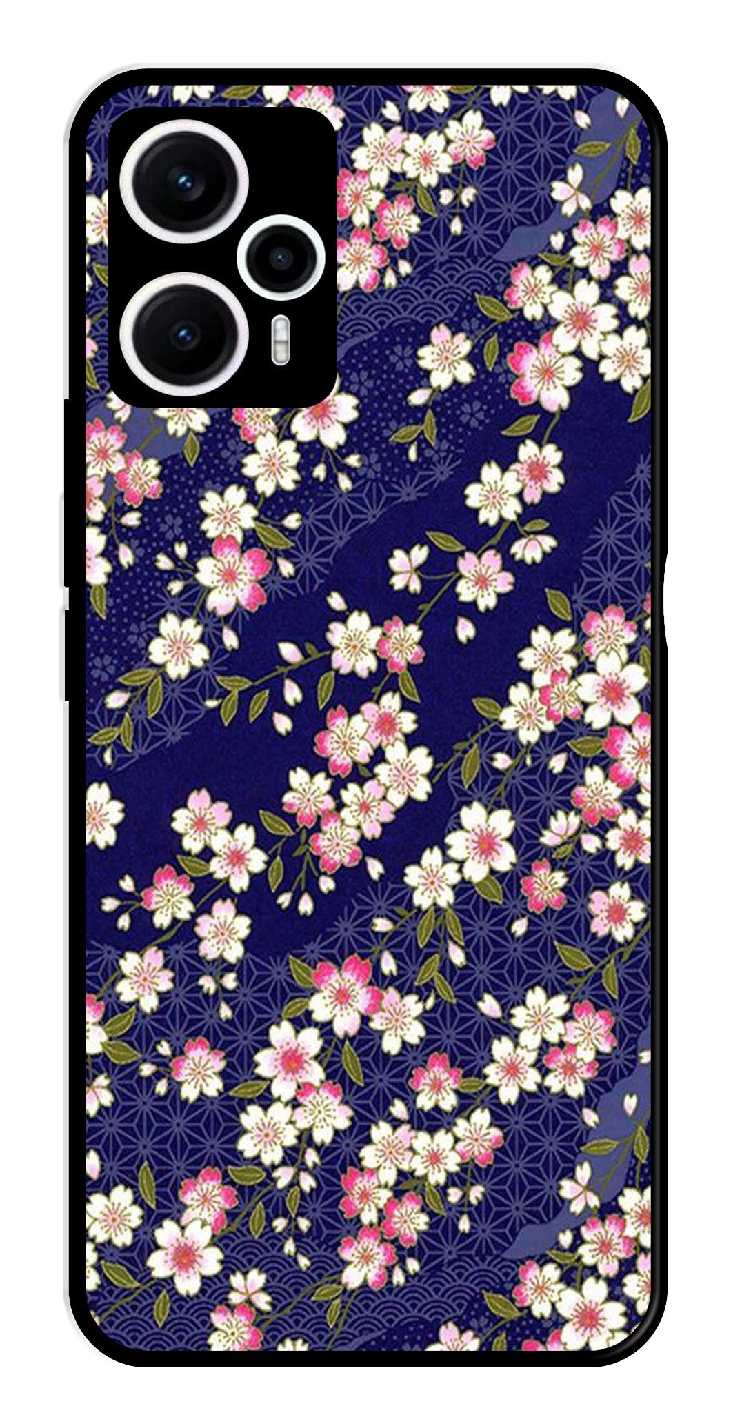 Flower Design Metal Mobile Case for Poco F5 5G   (Design No -25)