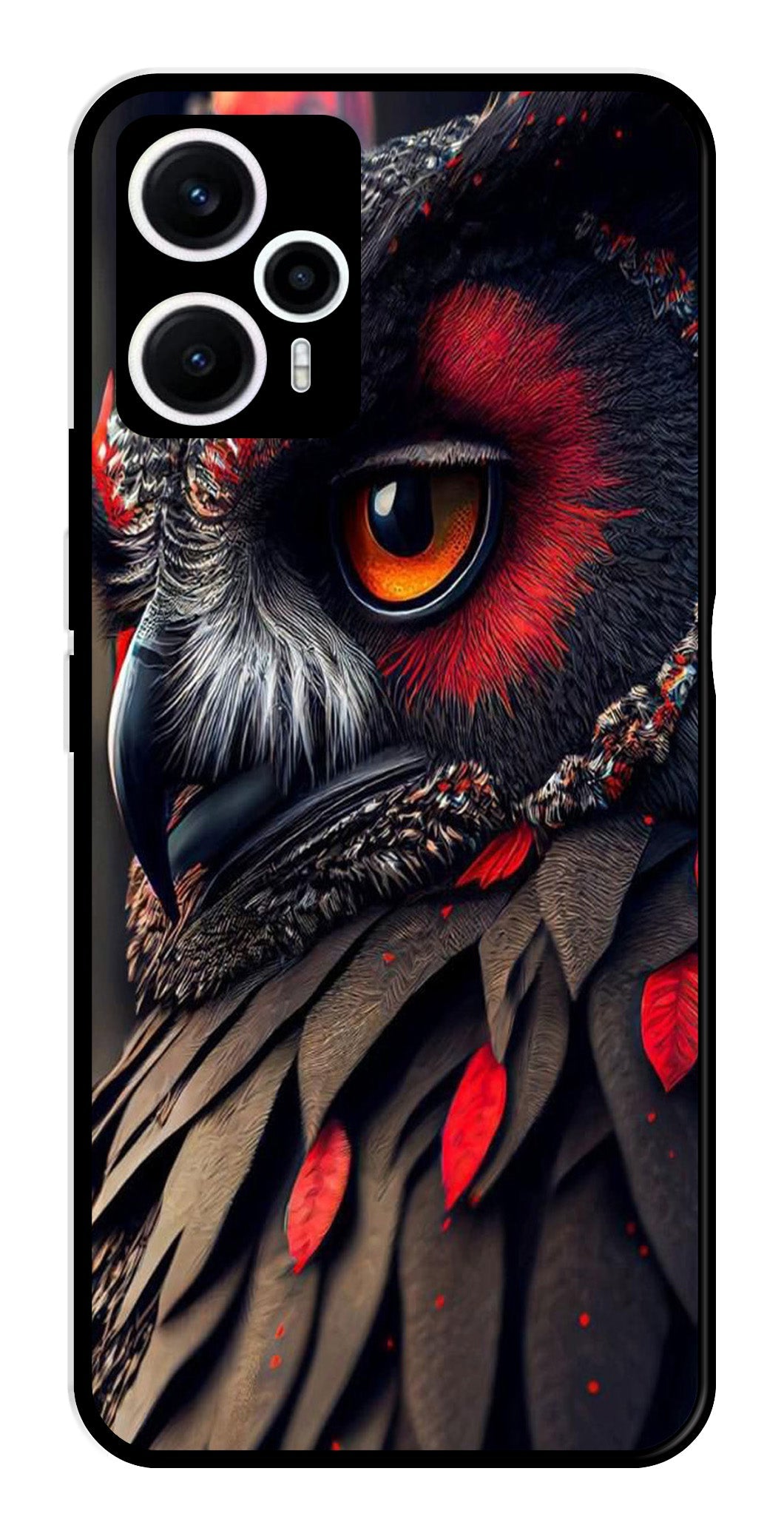 Owl Design Metal Mobile Case for Poco F5 5G   (Design No -26)