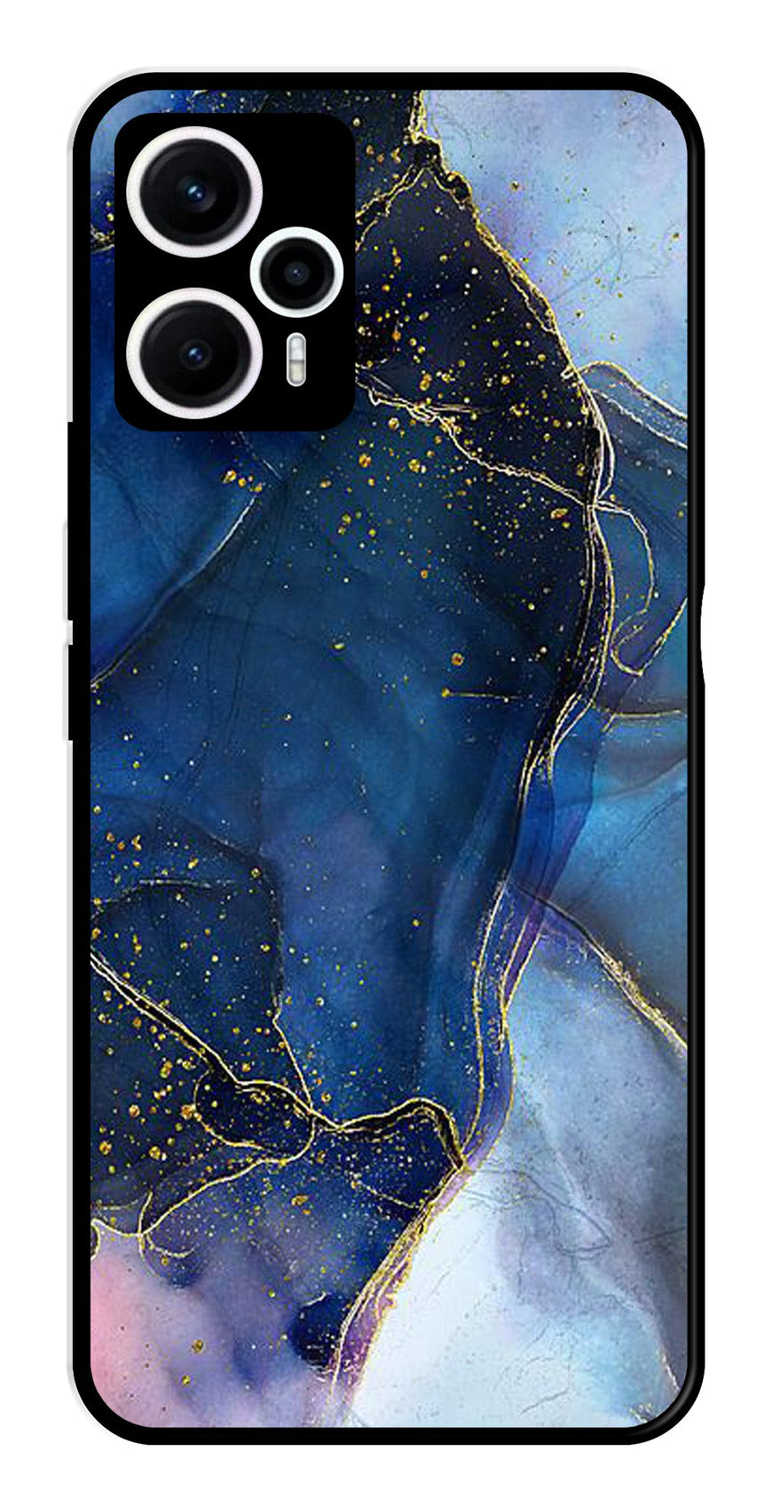 Blue Marble Metal Mobile Case for Poco F5 5G   (Design No -34)