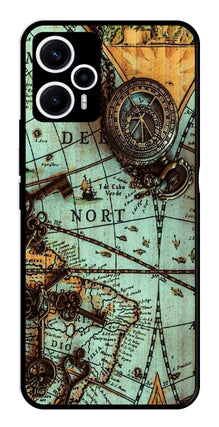 Map Design Metal Mobile Case for Poco F5 5G