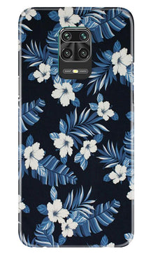 White flowers Blue Background2 Mobile Back Case for Poco M2 Pro (Design - 15)