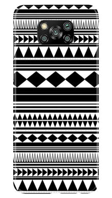 Black white Pattern Mobile Back Case for Poco X3 (Design - 5)