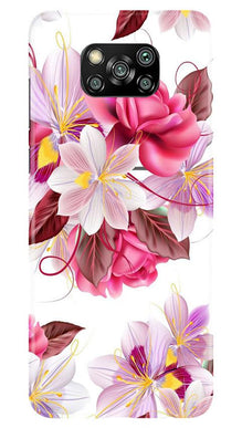 Beautiful flowers Mobile Back Case for Poco X3 (Design - 23)