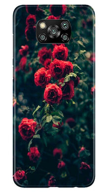 Red Rose Mobile Back Case for Poco X3 (Design - 66)