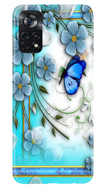 Blue Butterfly Mobile Back Case for Poco X4 Pro (Design - 21)