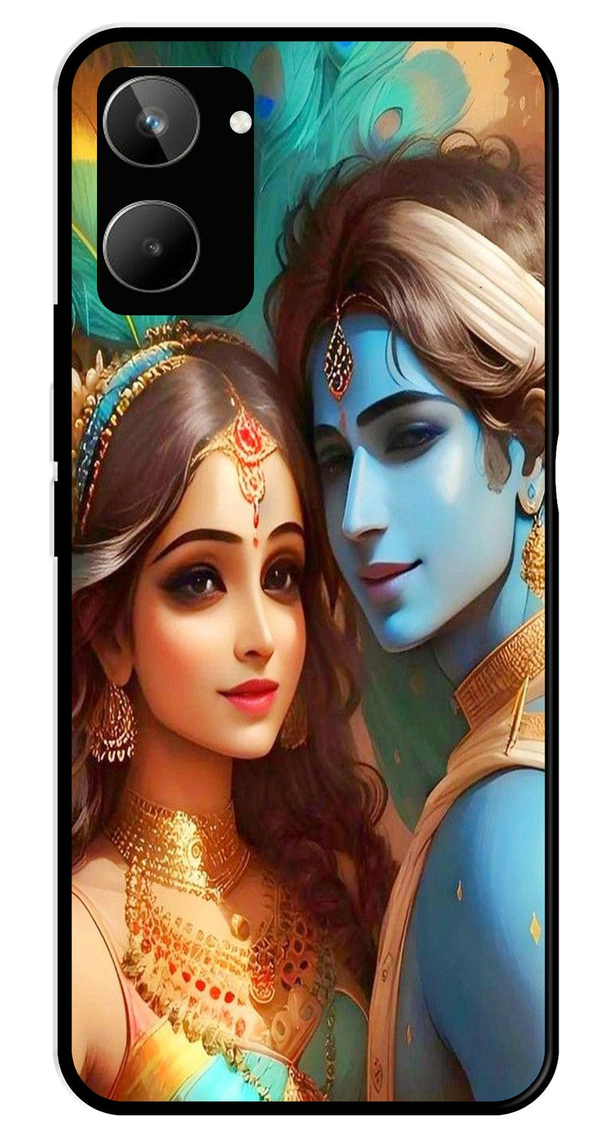 Lord Radha Krishna Metal Mobile Case for Realme 10   (Design No -01)