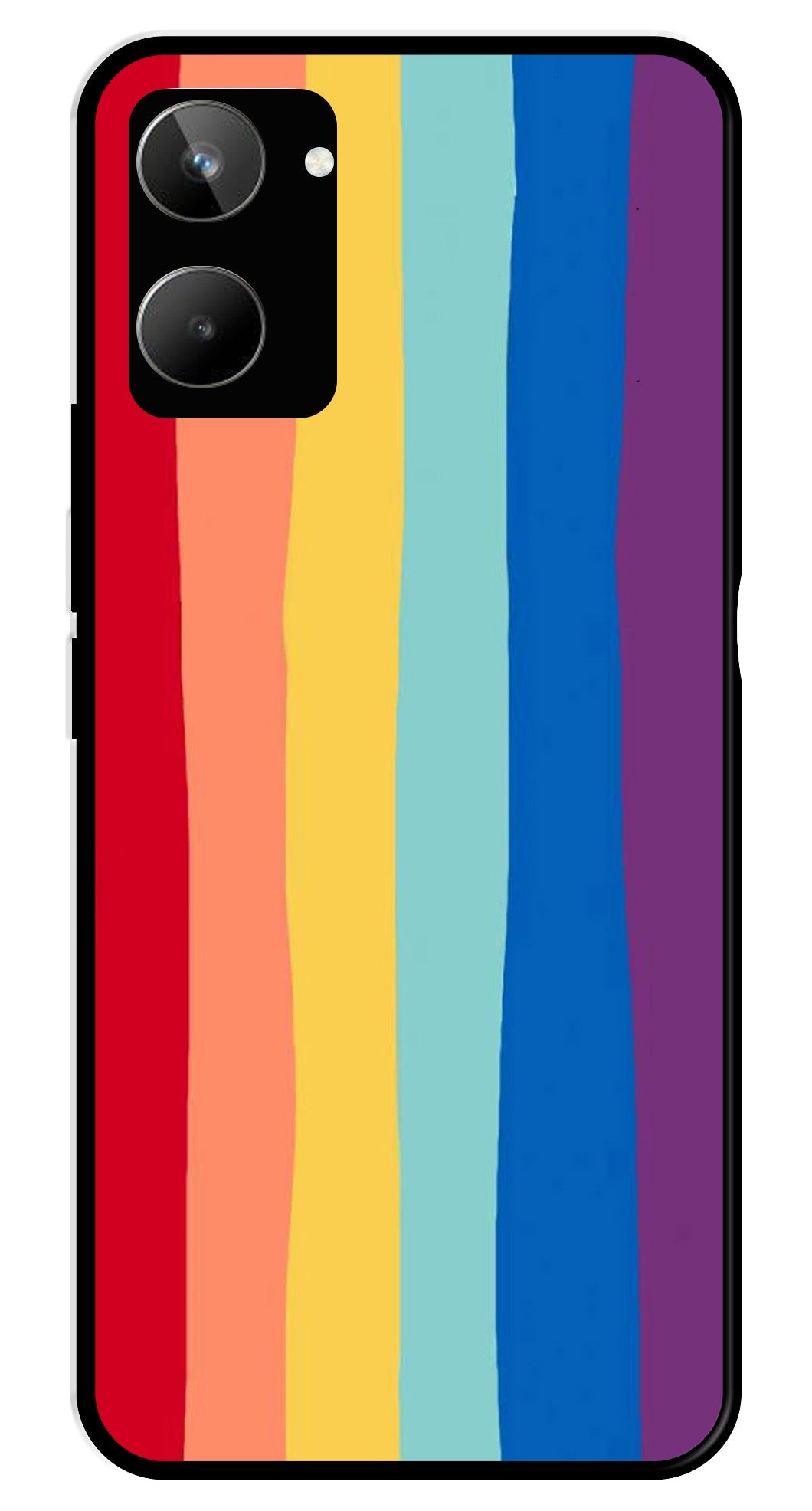 Rainbow MultiColor Metal Mobile Case for Realme 10   (Design No -03)