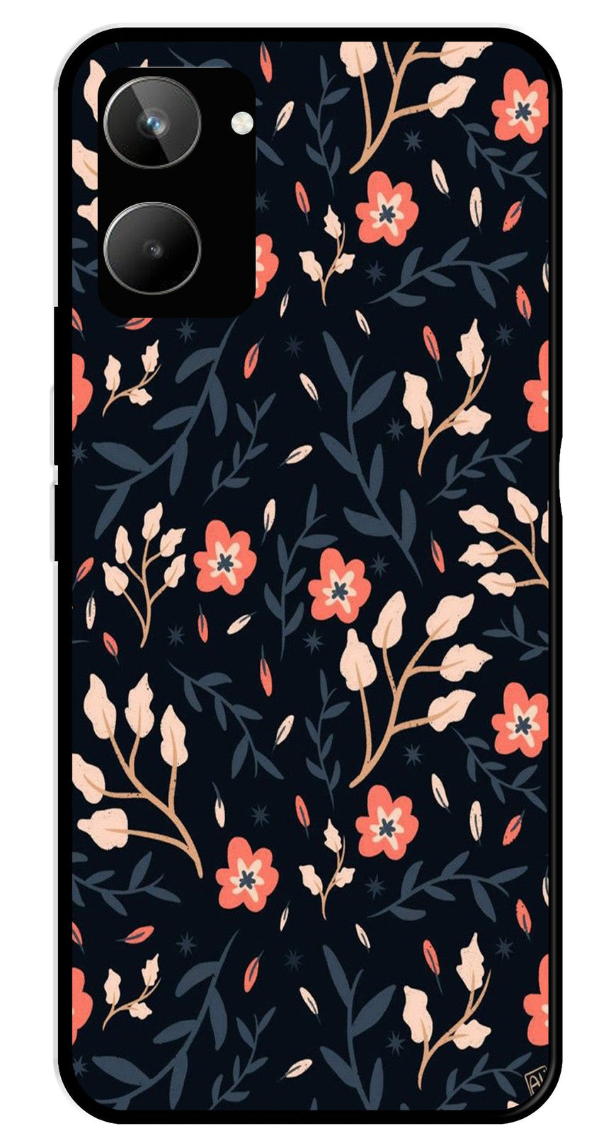 Floral Pattern Metal Mobile Case for Realme 10   (Design No -10)