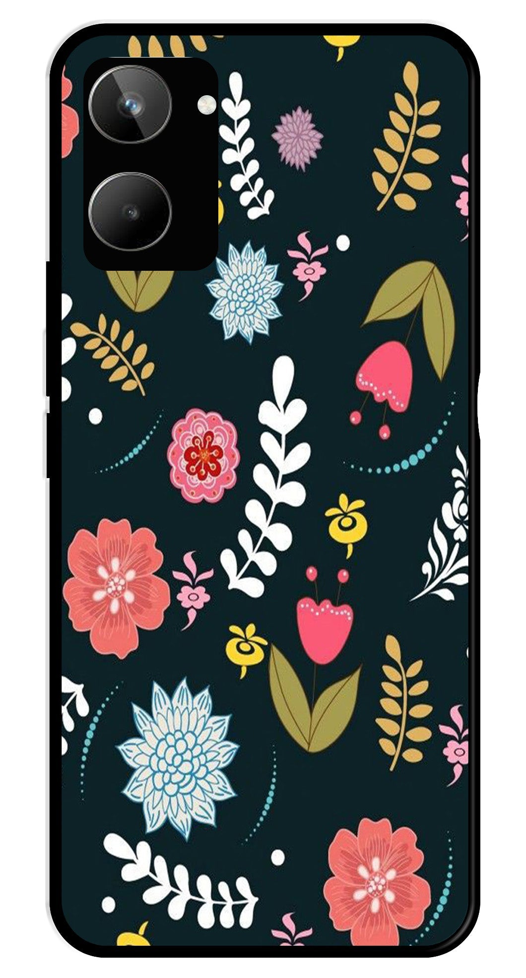 Floral Pattern2 Metal Mobile Case for Realme 10   (Design No -12)