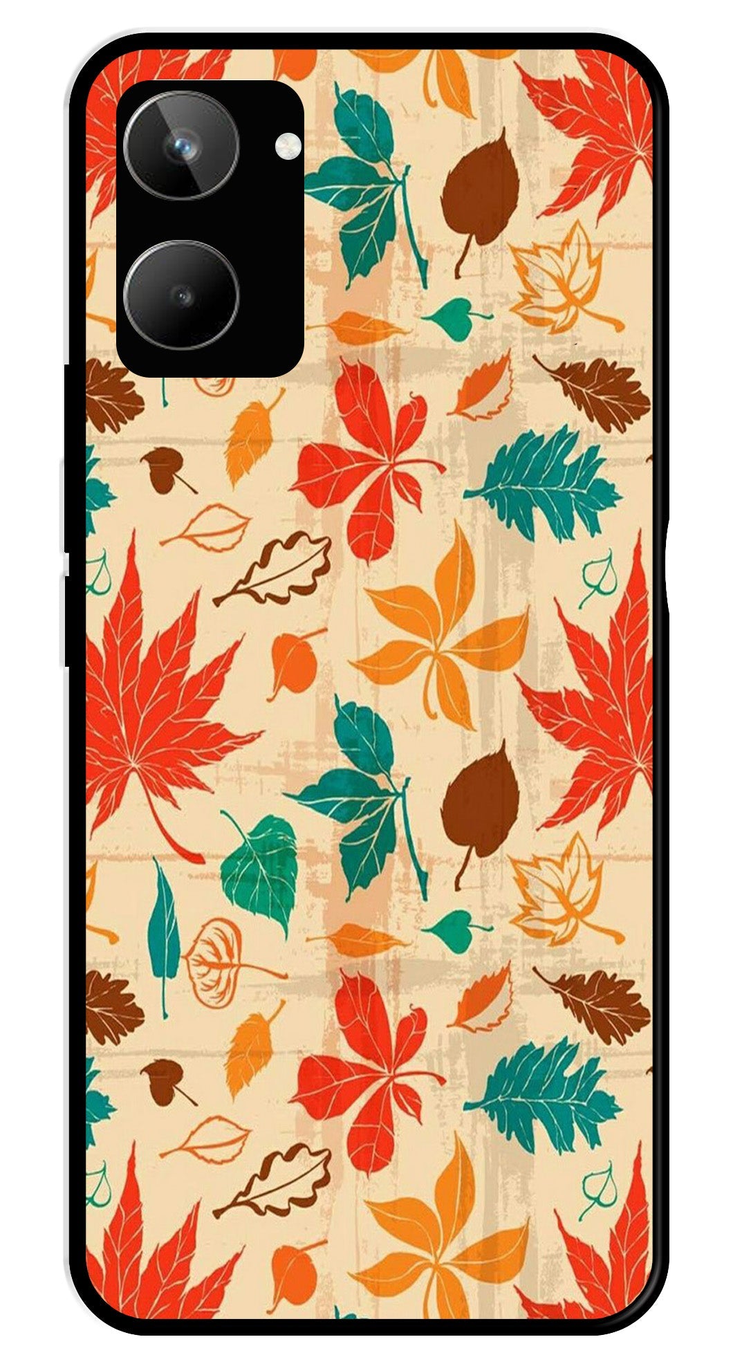 Leafs Design Metal Mobile Case for Realme 10   (Design No -14)