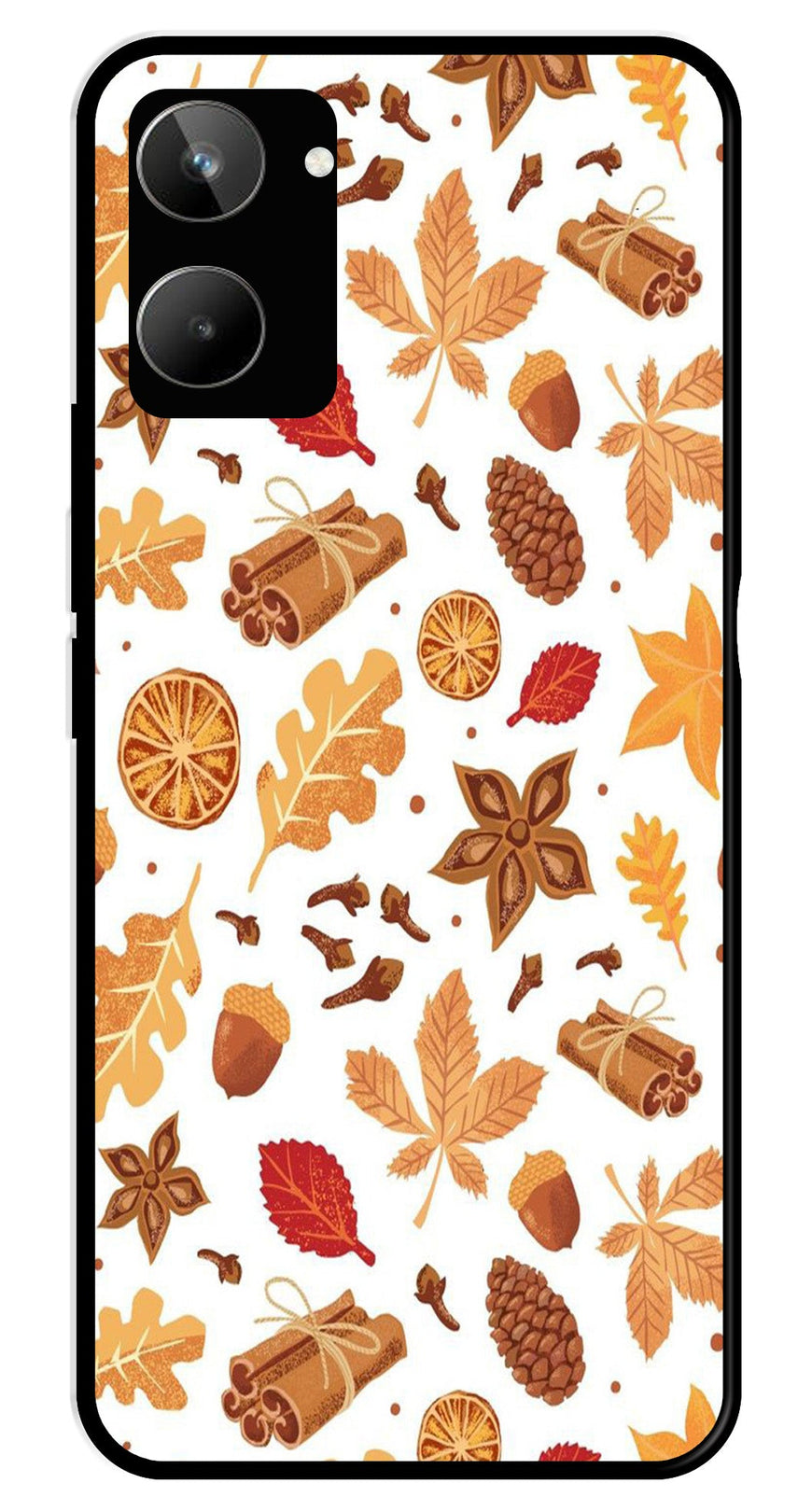 Autumn Leaf Metal Mobile Case for Realme 10   (Design No -19)