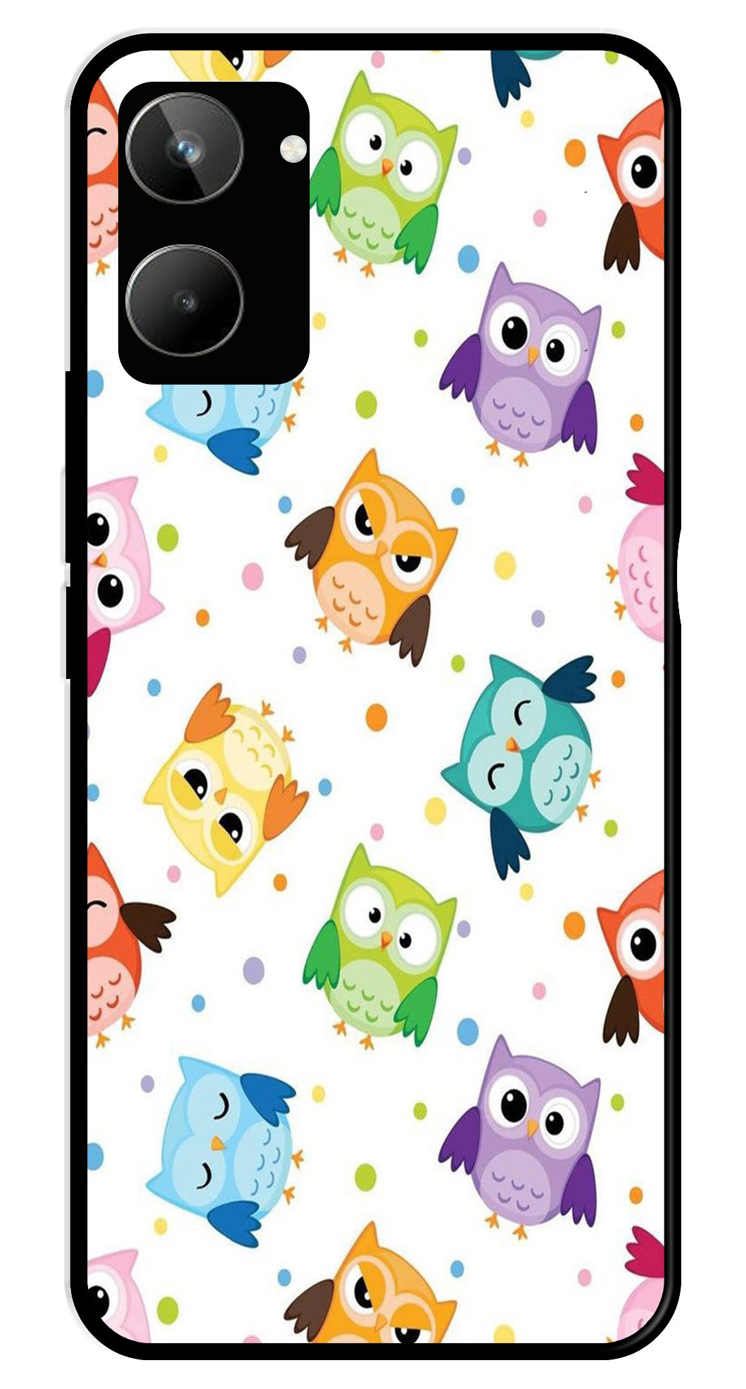 Owls Pattern Metal Mobile Case for Realme 10   (Design No -20)